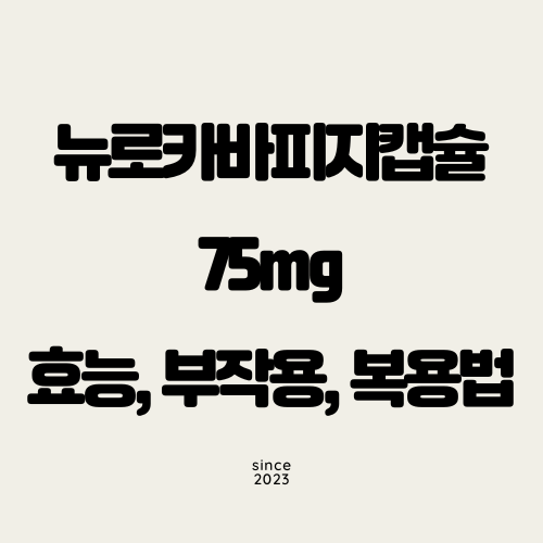 뉴로카바피지캡슐75mg 효능, 부작용, 복용법