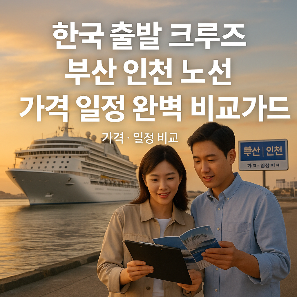 한국 출발 크루즈 부산 인천 노선 가격 일정 완벽 비교 가이드
