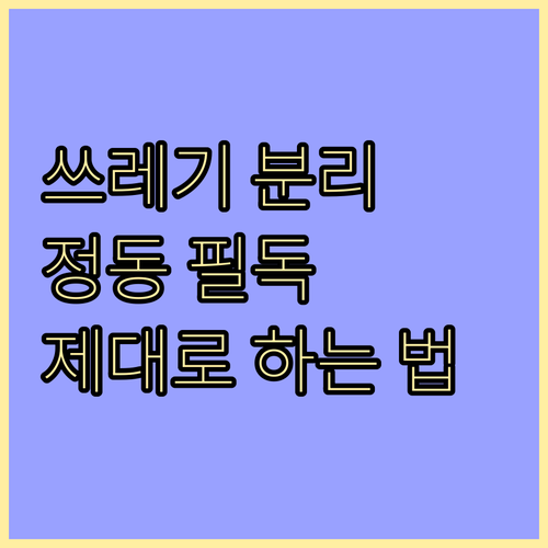 쓰레기통 비우기 전 필독 정동 분리수..