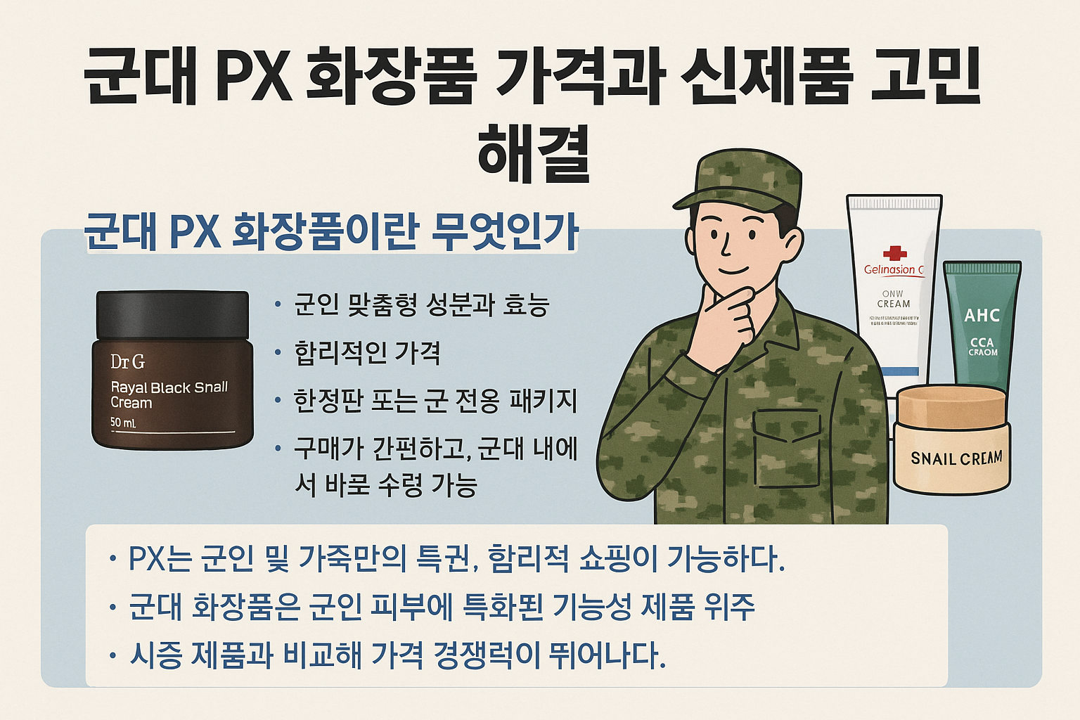 군대 px 화장품 종류 사진