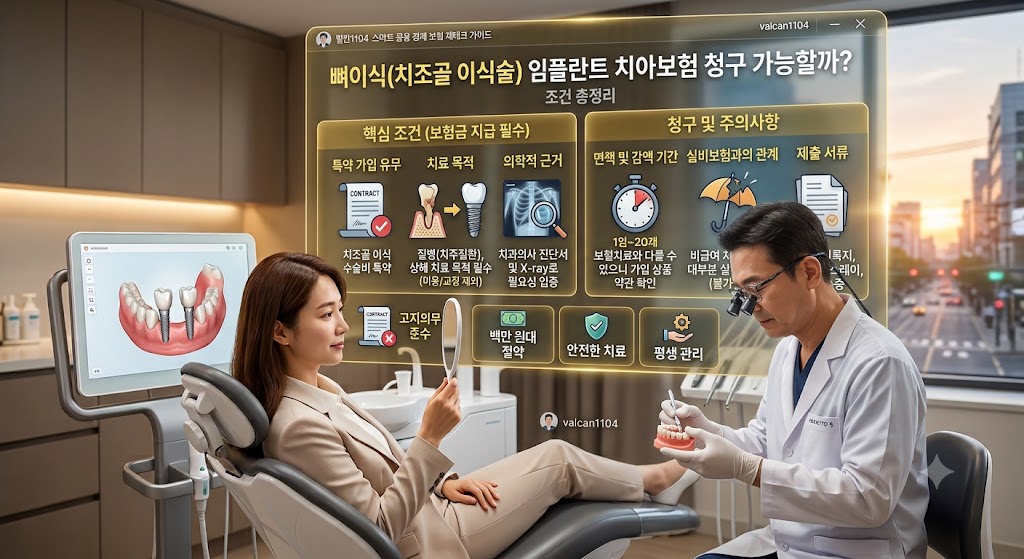 뼈이식(치조골 이식술) 임플란트도 치아보험 청구 조건 총정리