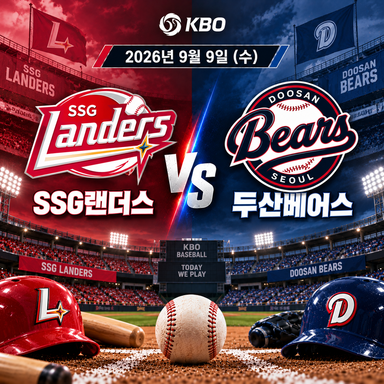 9월 9일 SSG랜더스 두산베어스 야구중계 대전 경기 이로운 곽빈 선발 정보 채널 투수전력 썸네일