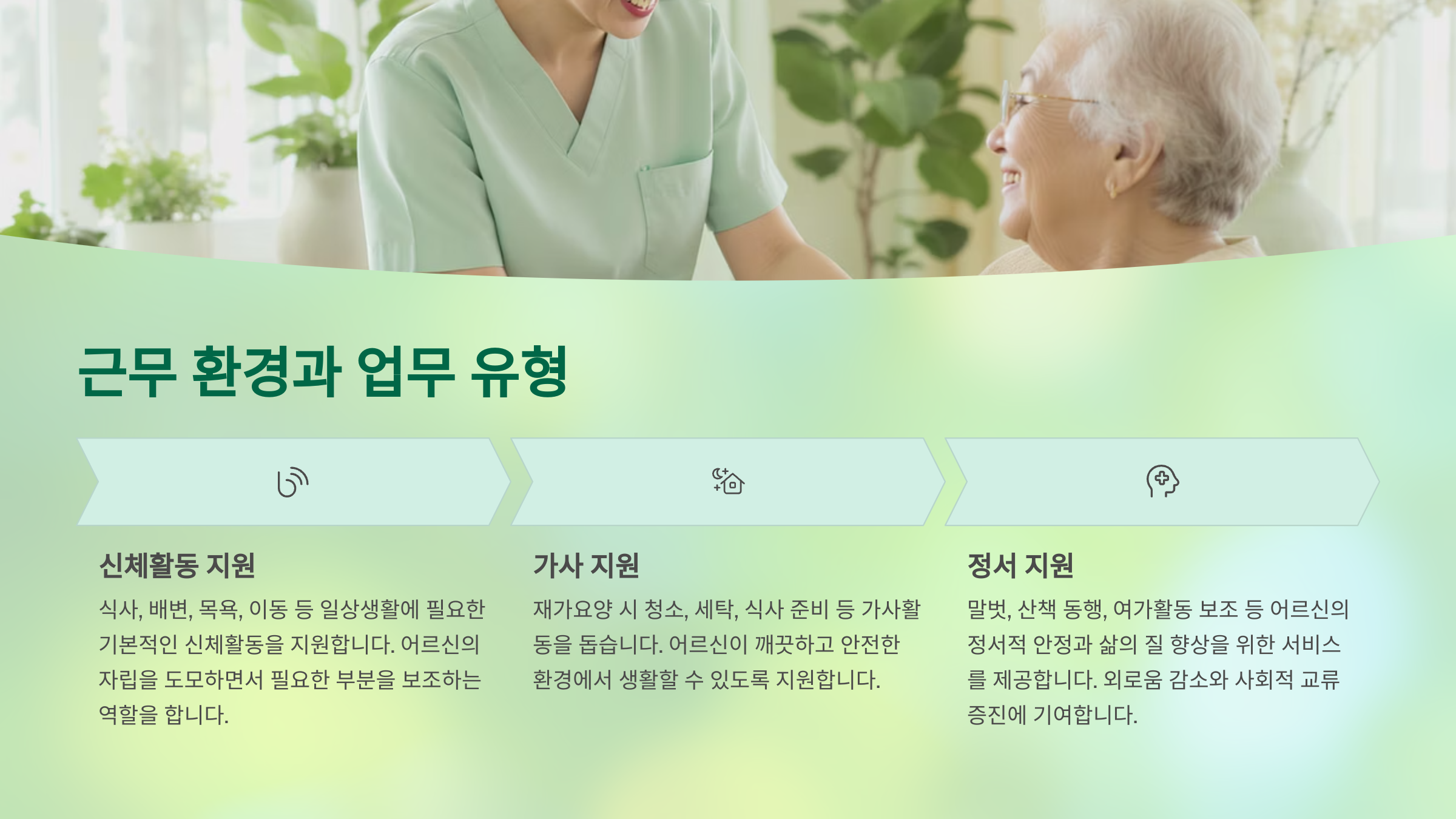 근무 환경과 업무 유형