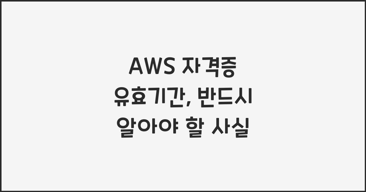 aws 자격증 유효기간