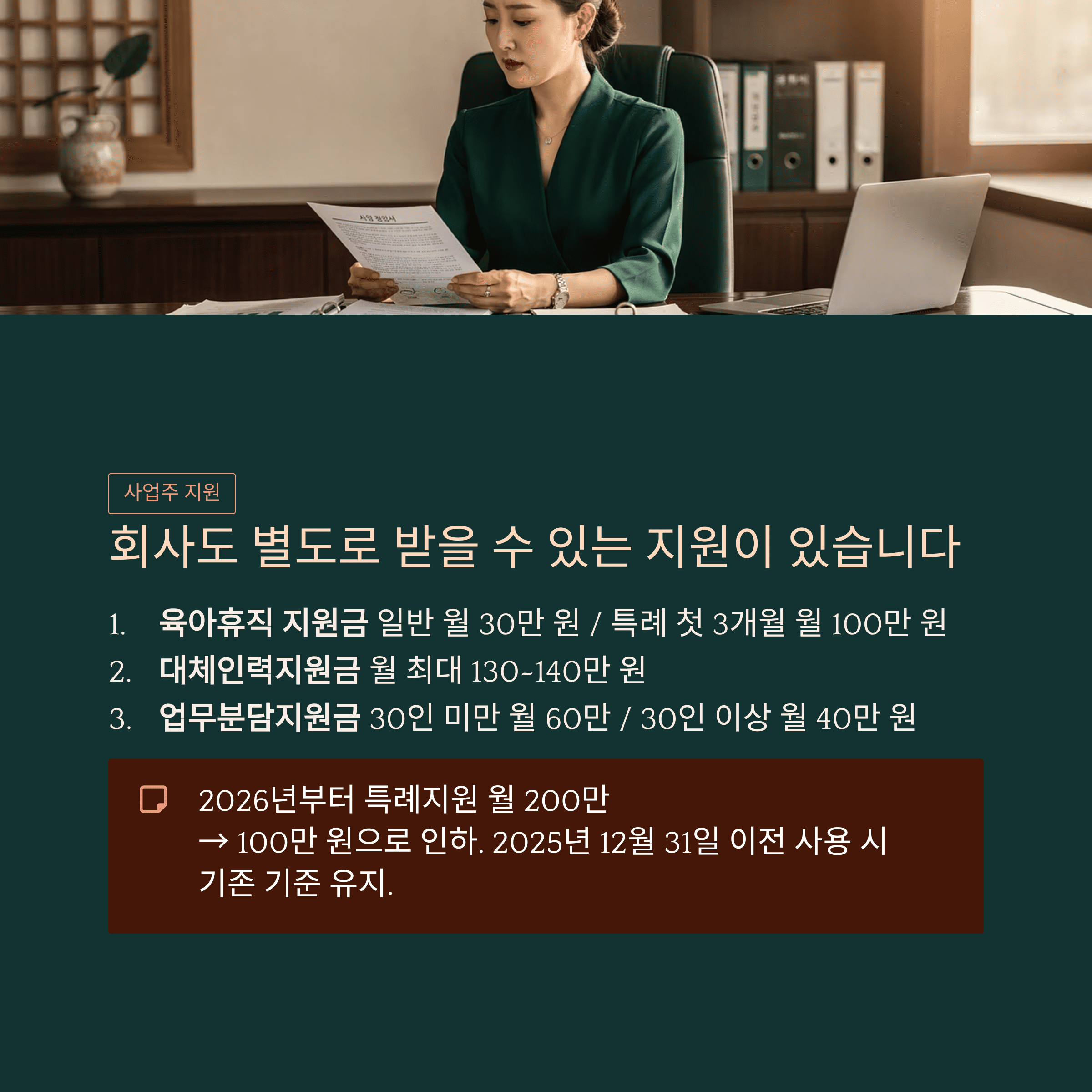 회사도 별도로 받을 수 있는 지원이 있습니다
