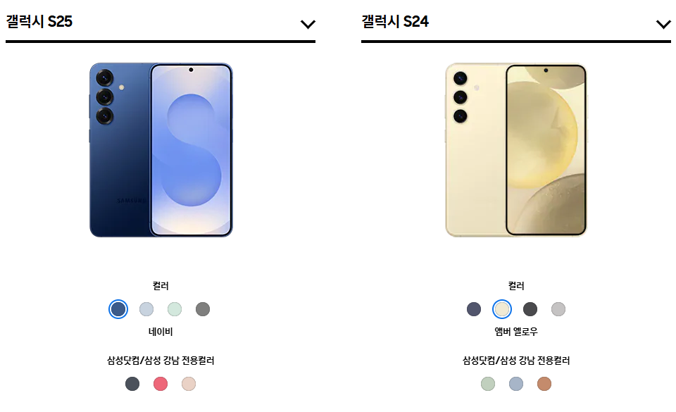 갤럭시 S25 vs 갤럭시 S24