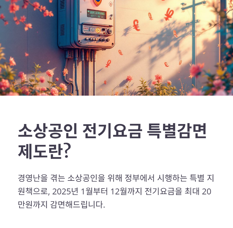 2025년 전기요금 특별감면이란?