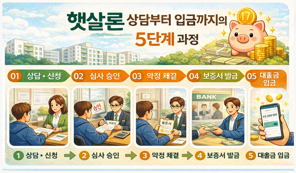 햇살론 비대면 신청 및 승인 프로세스 흐름도