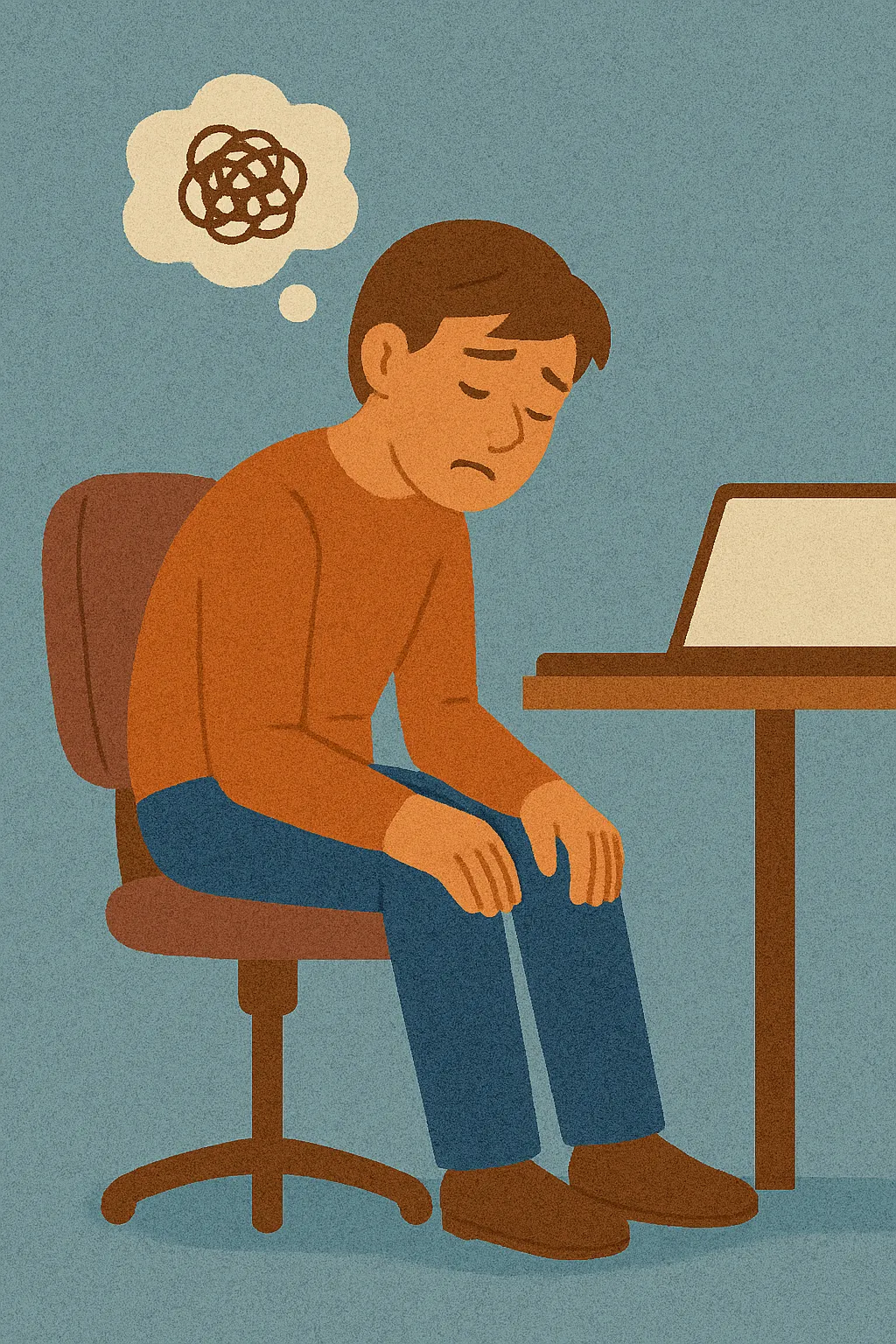 오래-앉아-있을-때-집중력이-떨어지는-이유를-표현한-일러스트