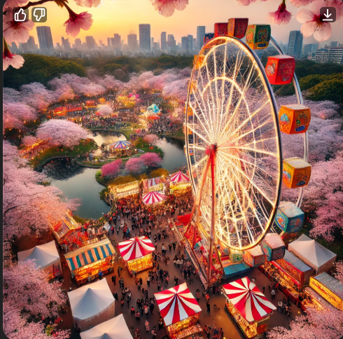 대관람차에서 보는 벗꽃풍경