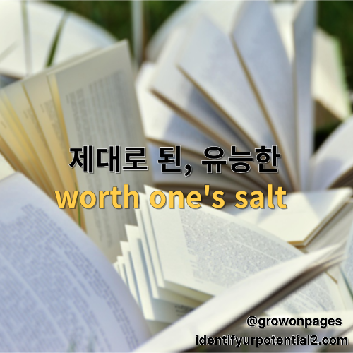 worth salt, 제 몫을 다하는, 유능한, 제대로 된