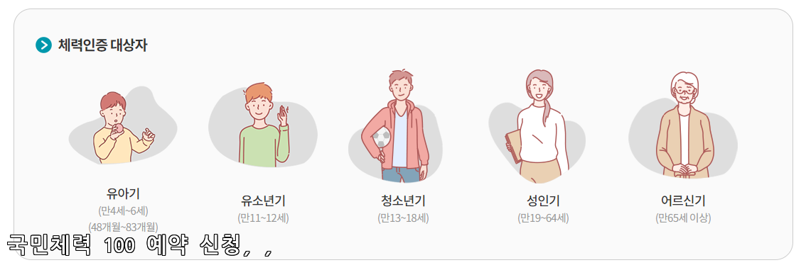 국민체력 100 예약 신청 야나두!? 어 너두!