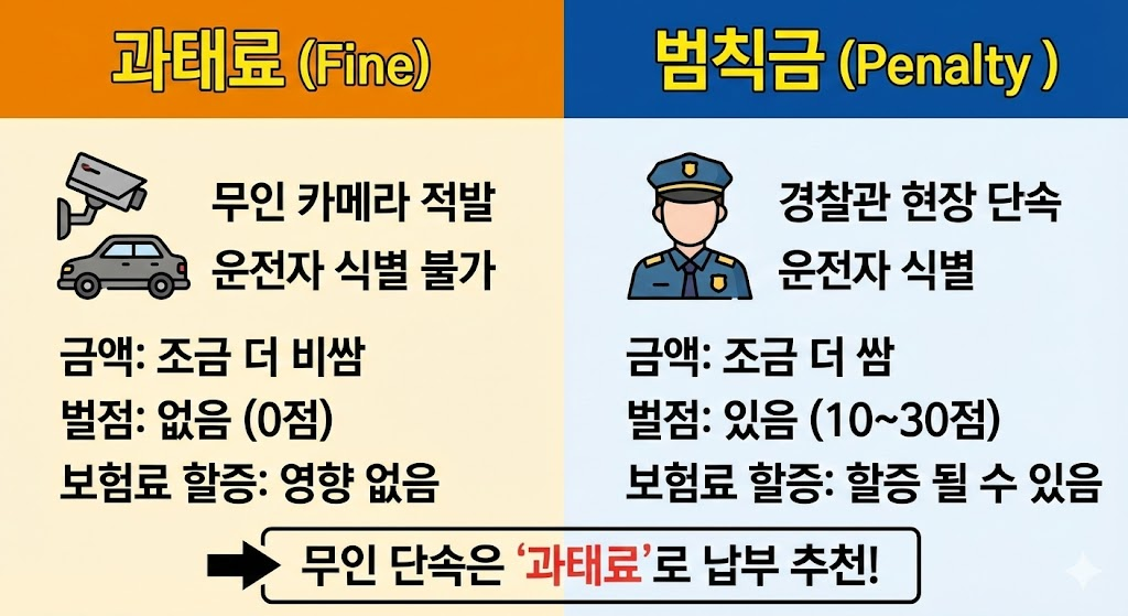 과태료 범칙금 차이