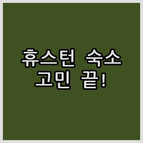 휴스턴 여행 숙소 고민 끝 4성급 호..