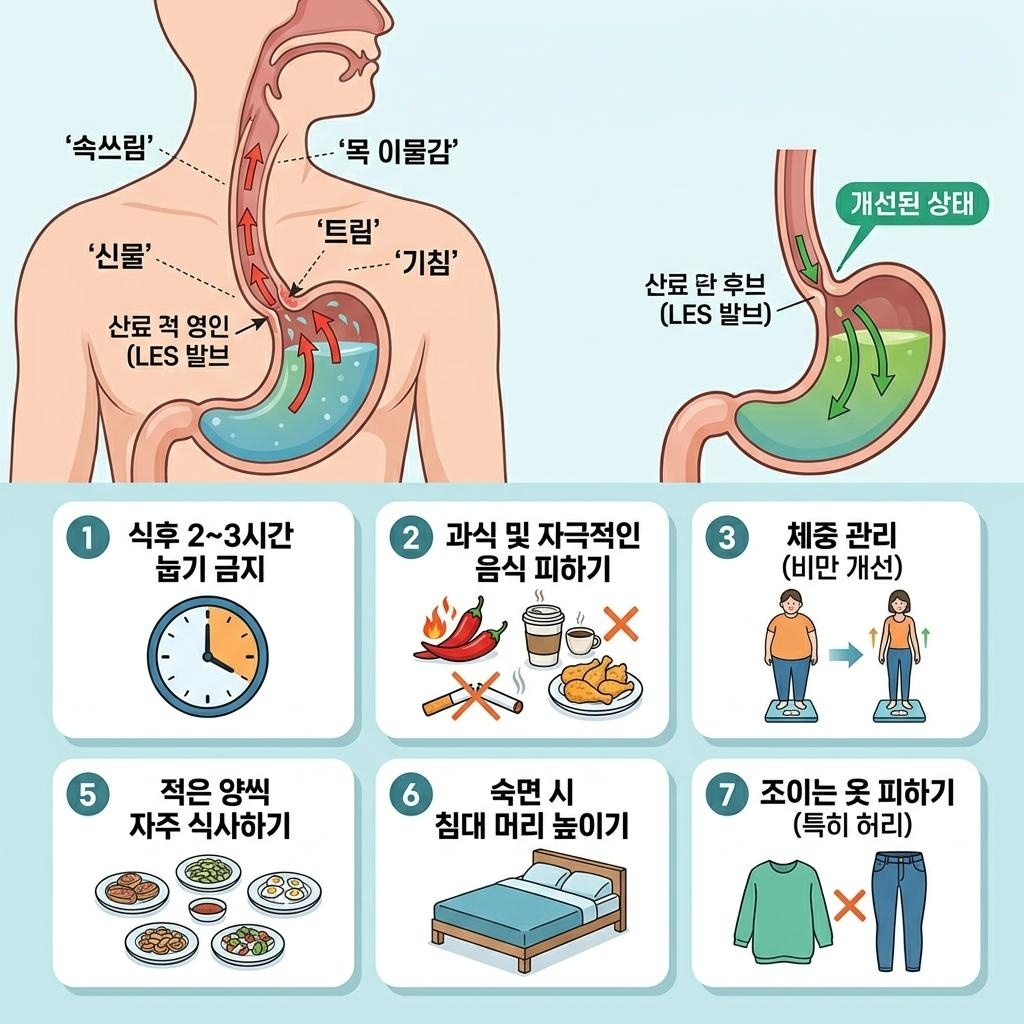 역류성 식도염 생활 관리법, 약보다 먼저 바꿔야 하는 일상 7가지
