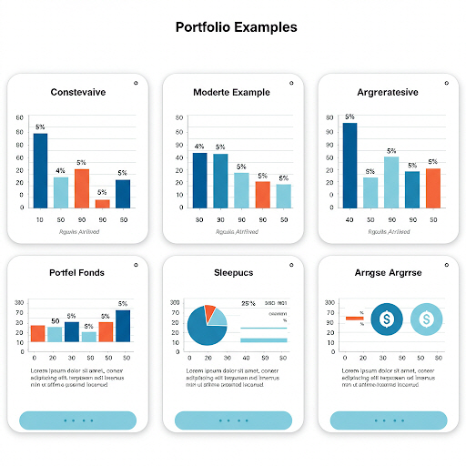 안정형/중립형/공격형 포트폴리오 예시 그래픽