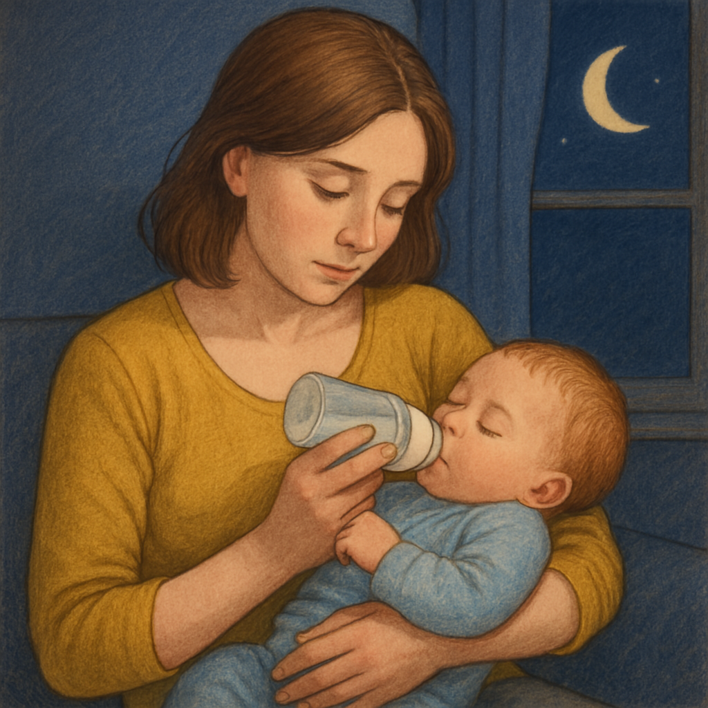 밤수 중인 어머니