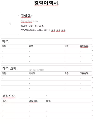 이력서양식5