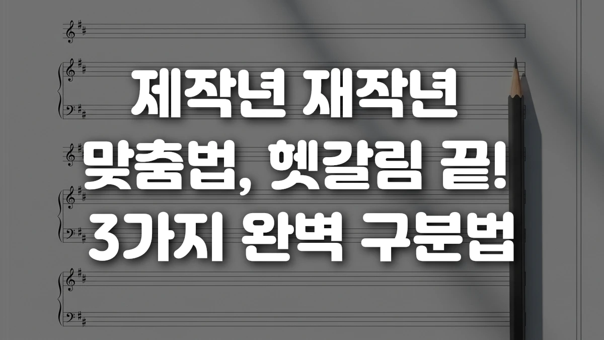 제작년 재작년 맞춤법 헷갈림 끝 3가지 완벽 구분법