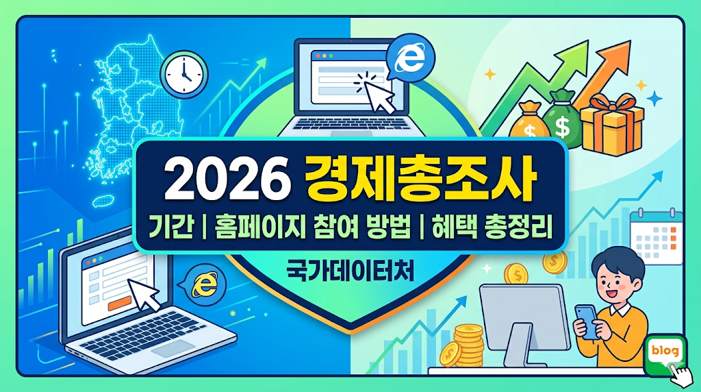 2026 경제총조사 기간 홈페이지 참여 방법 및 혜택 총정리 (국가데이터처)