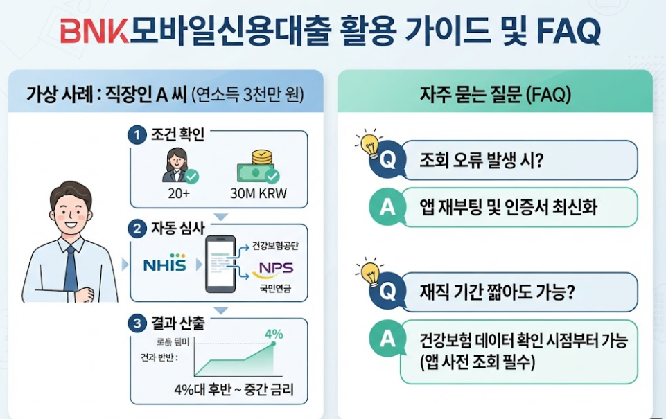 BNK경남은행 BNK모바일신용대출 신청 조건