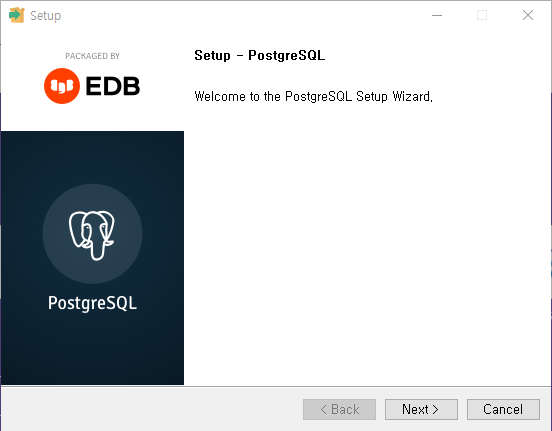 Next 클릭- PostgreSQL 설치