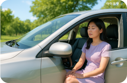 안전한 곳에 차를 세우다