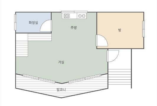 숲속의집5인실 평면도