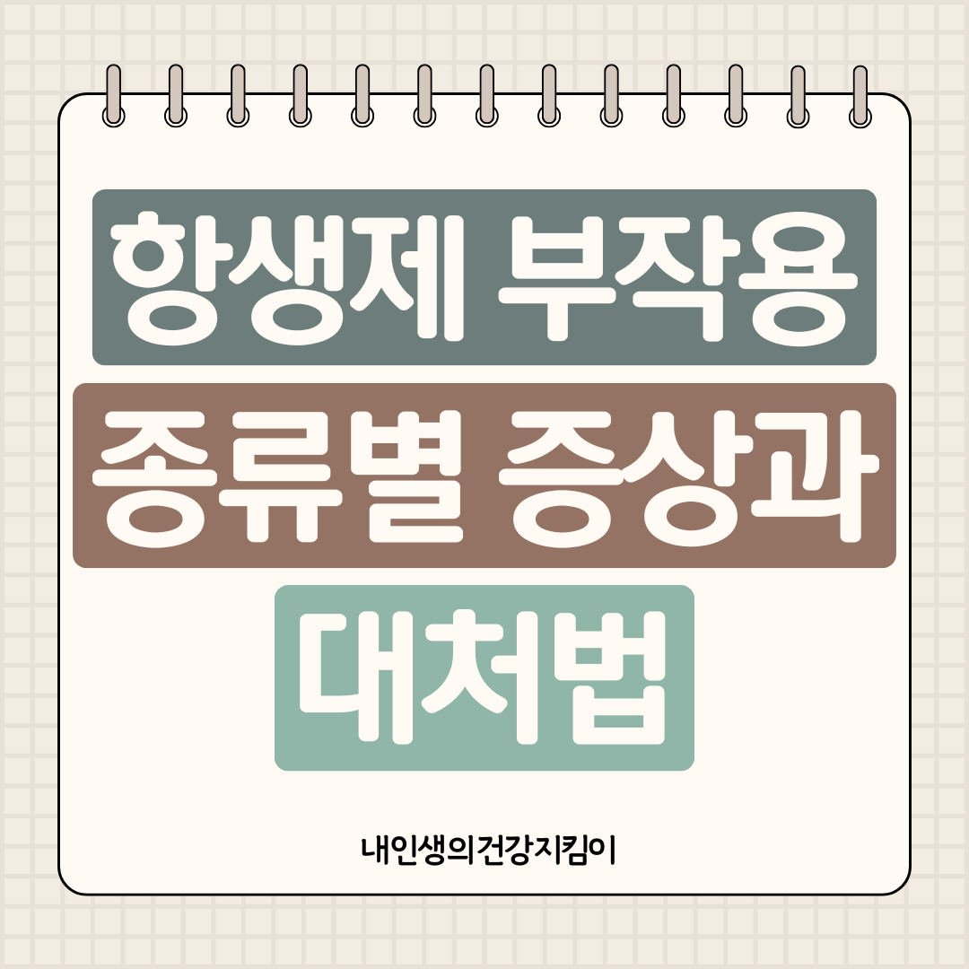 항생제 부작용 종류별 증상과 대처법