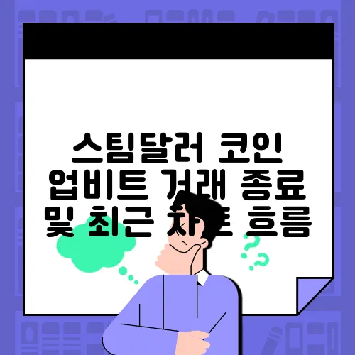 스팀달러 코인 업비트 거래 종료 및 최근 차트 흐름