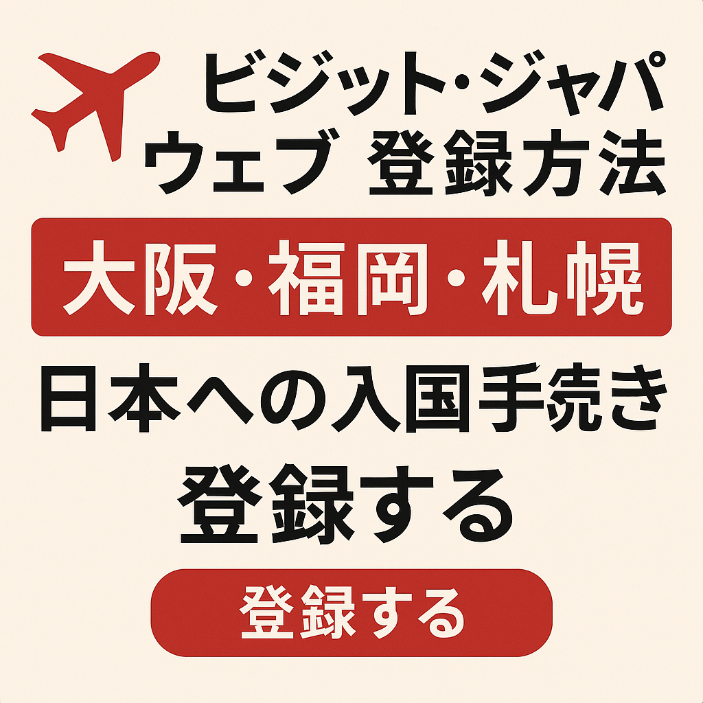 비짓재팬웹 등록 안내 큐알 (오사카 · 후쿠오카 · 삿포로 공항)