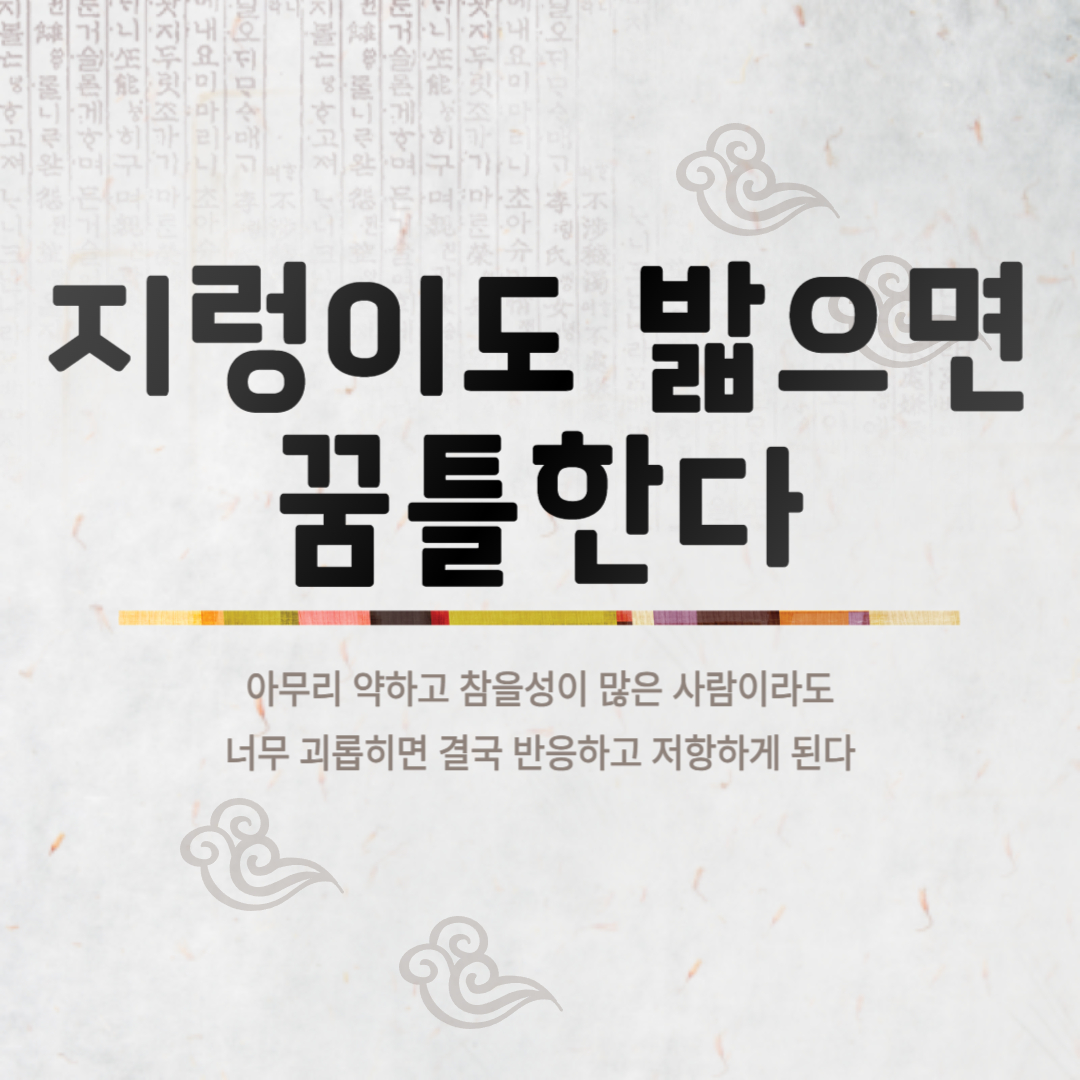 지렁이도 밟으면 꿈틀한다