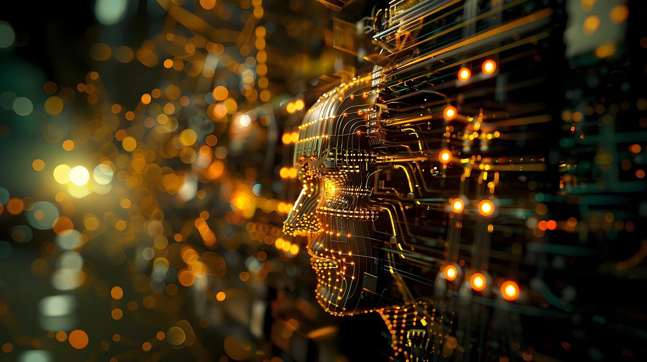 AI와 소자 추상 이미지