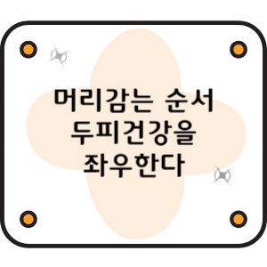 머리 감는 순서, 두피건강을 좌우한다