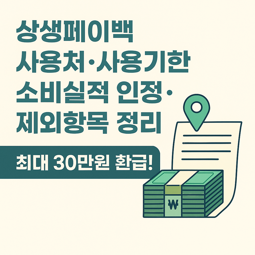 상생페이백 사용처 사용기한 소비실적 인정 제외항목