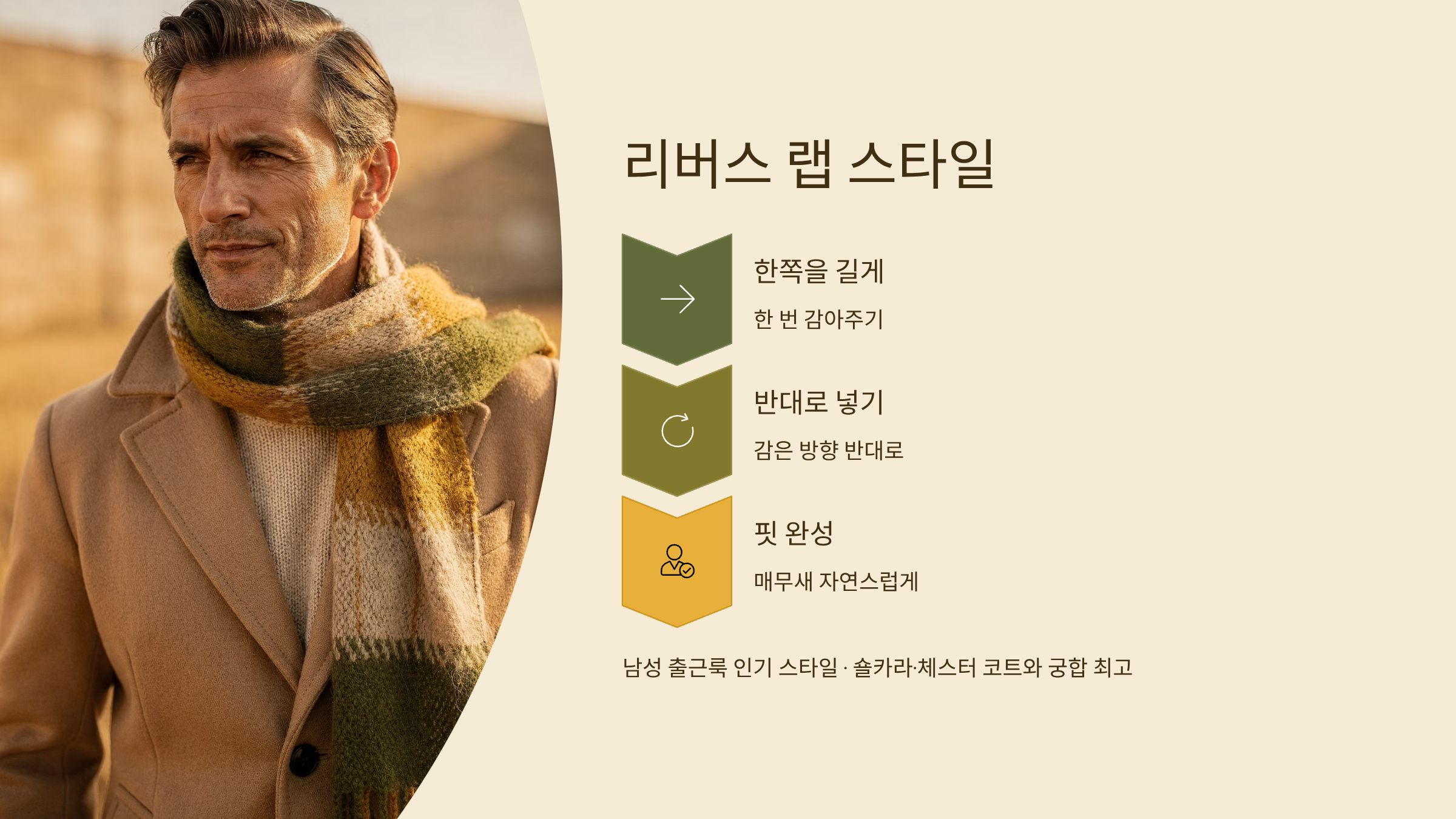 목도리 예쁘게 매는법 리버스 랩 스타일