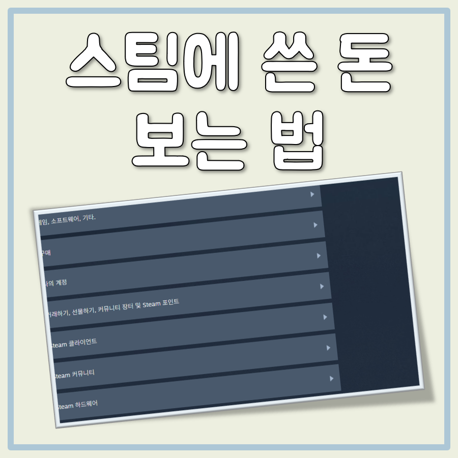 스팀에 쓴 돈 보는법 대표 이미지