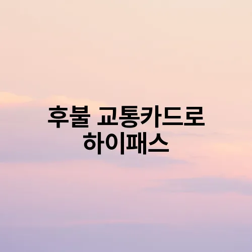 후불 교통카드로 하이패스