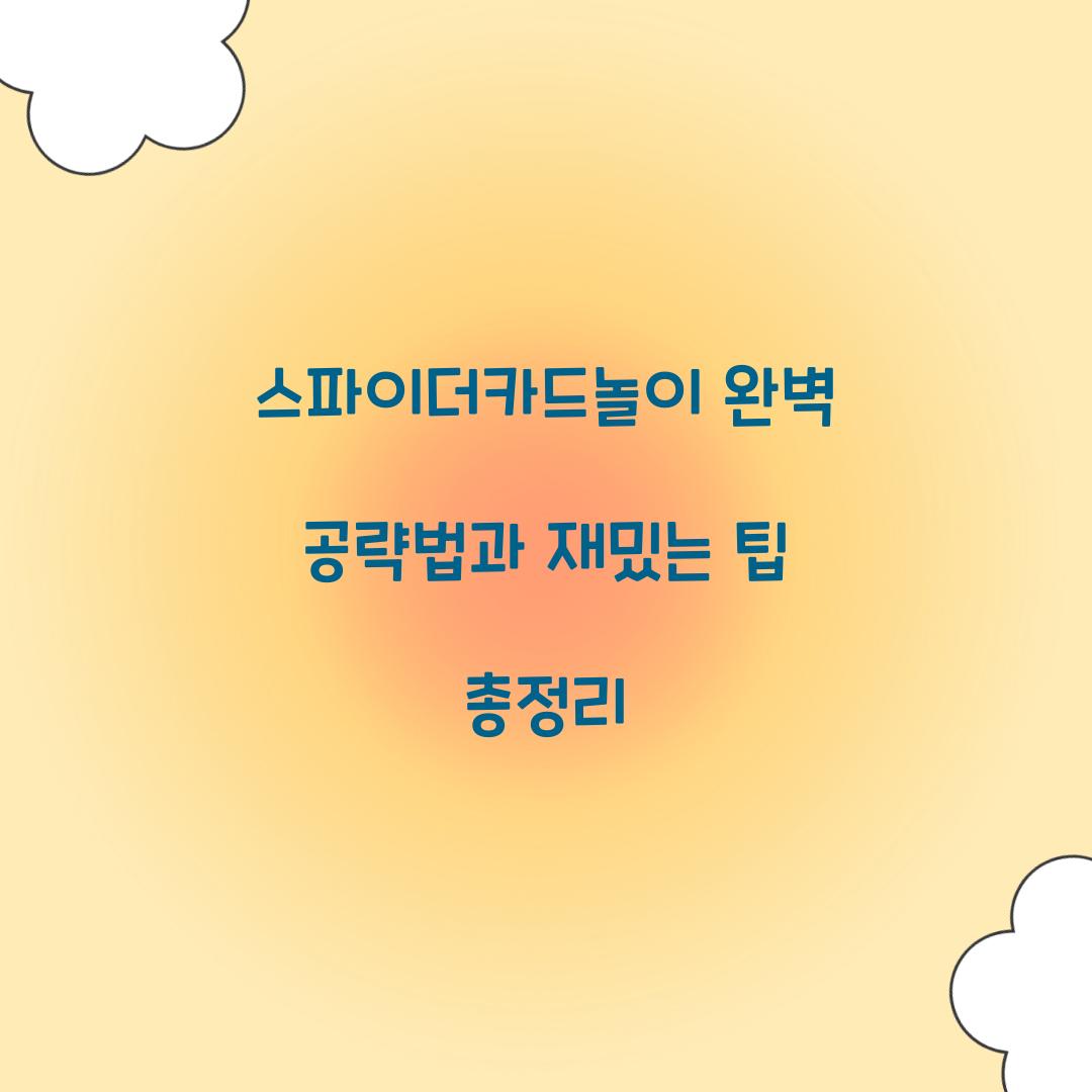 스파이더카드놀이