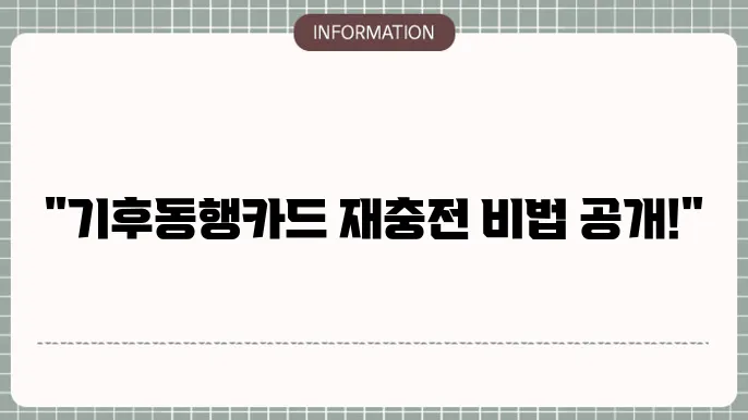 기후동행카드 유효기간 확인하기