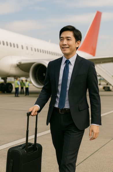 취업비자 도중 모국에 돌아가는 모습입니다.