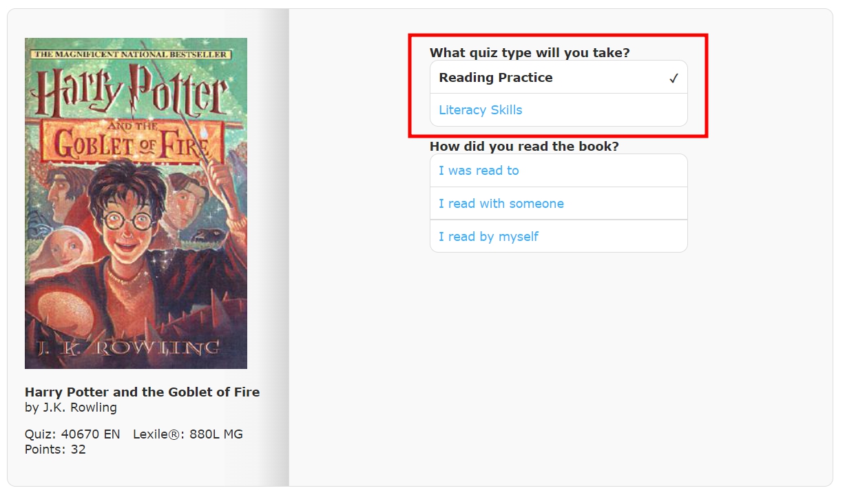 AR 퀴즈에서 퀴즈 타입을 설정하는 페이지 이미지