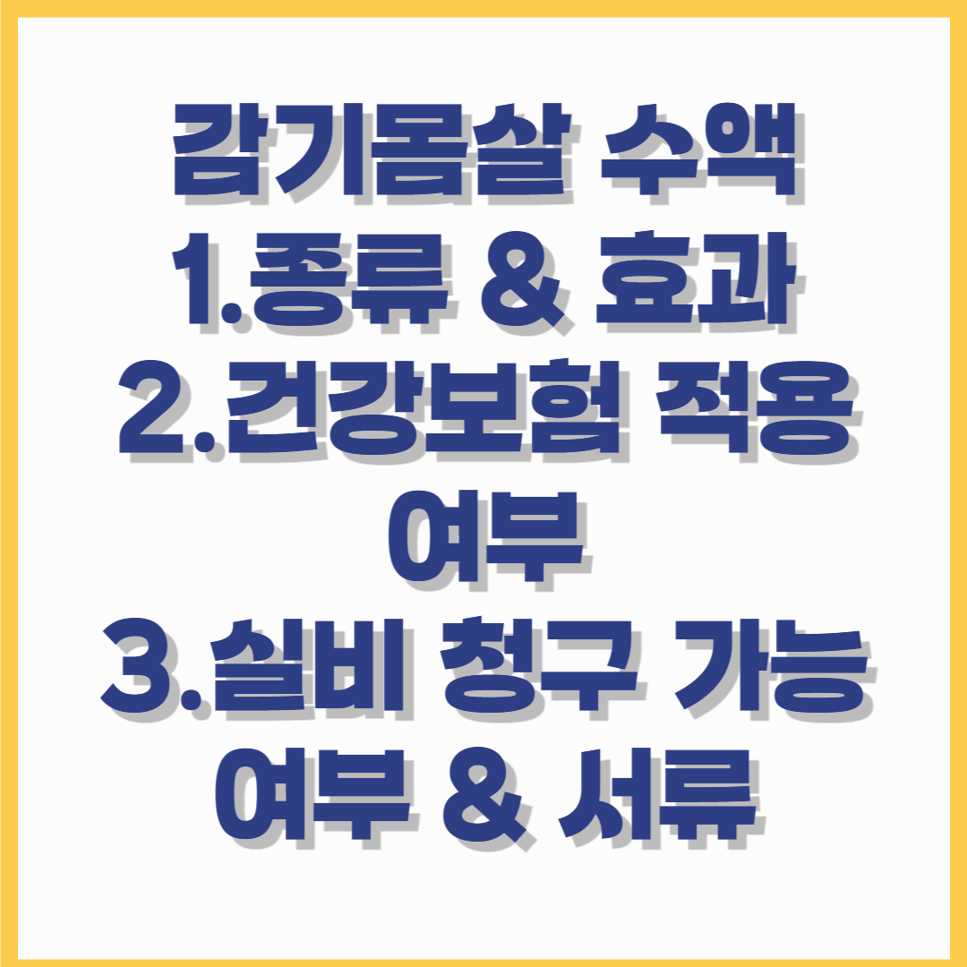 감기몸살 수액, 건강보험 적용될까? 실비 청구 방법 & 효과 총정리