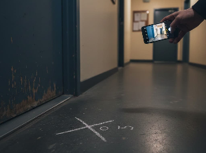 A mysterious sign in front of the front door