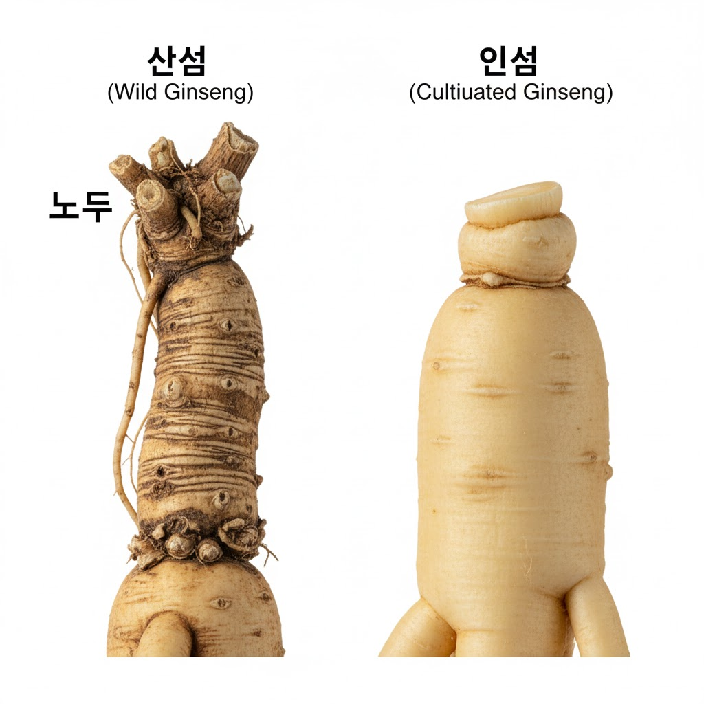 인삼과 산삼의 노두