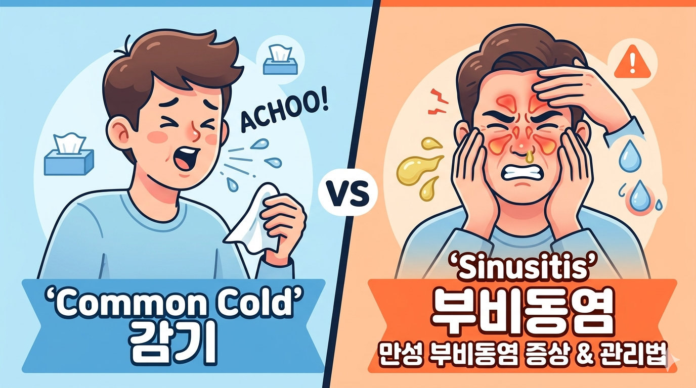 만성 부비동염(부비동염 증상, 비강 세척, 생물학적 제제)