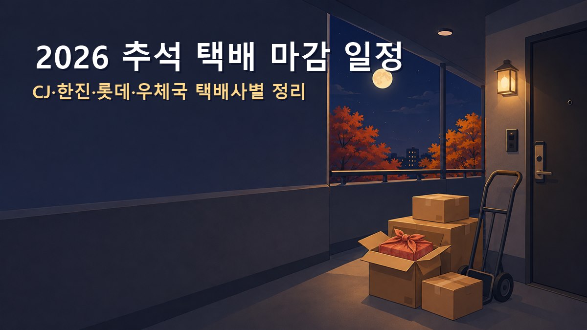 2026 추석 택배 마감 일정 택배사별 정리