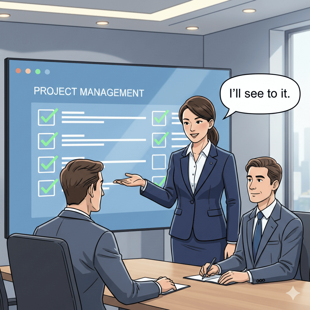 I'll see to it의 실제 사용 예시 그림