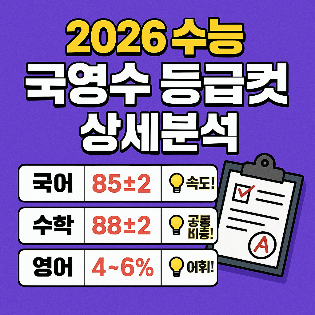 📊 2026 수능 국영수 등급컷 분석