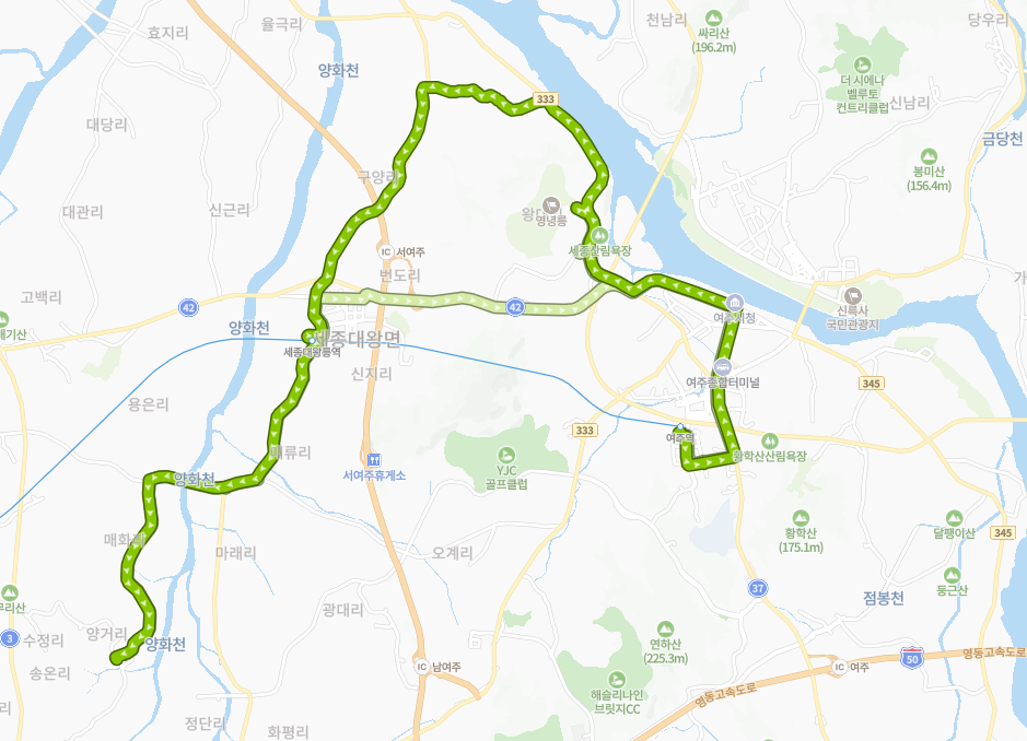 여주-952번-버스-노선-지도